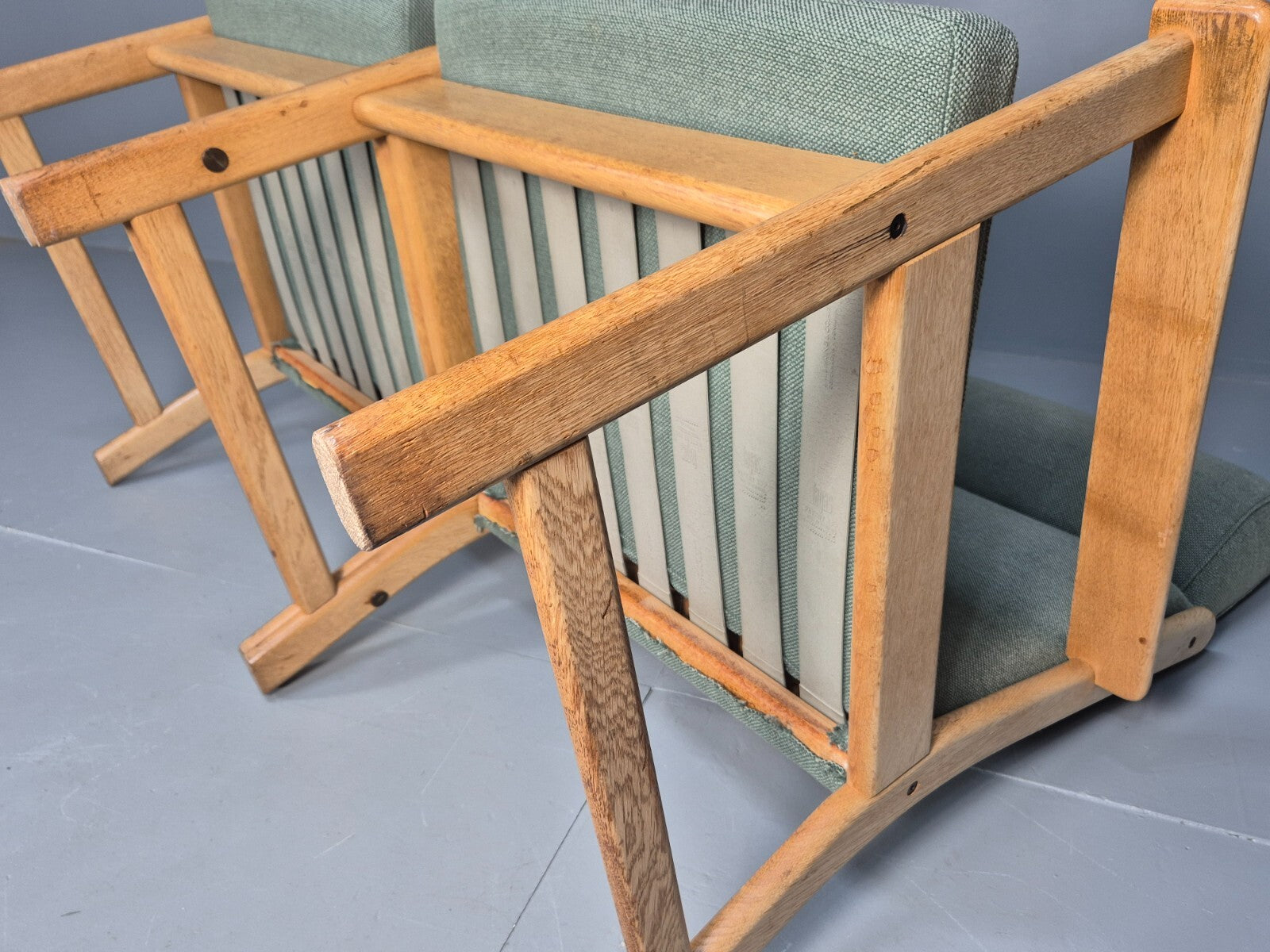 Modular 2 Seater Sofa Light Green Hans Wegner Style Vintage Danish EB9262 M2SS - UKDK FURNITURE
