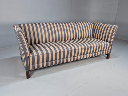 Vintage Danish 1950s Striped Sofa Mid Century Modern Shape Retro EB9559 M3SS - UKDK FURNITURE