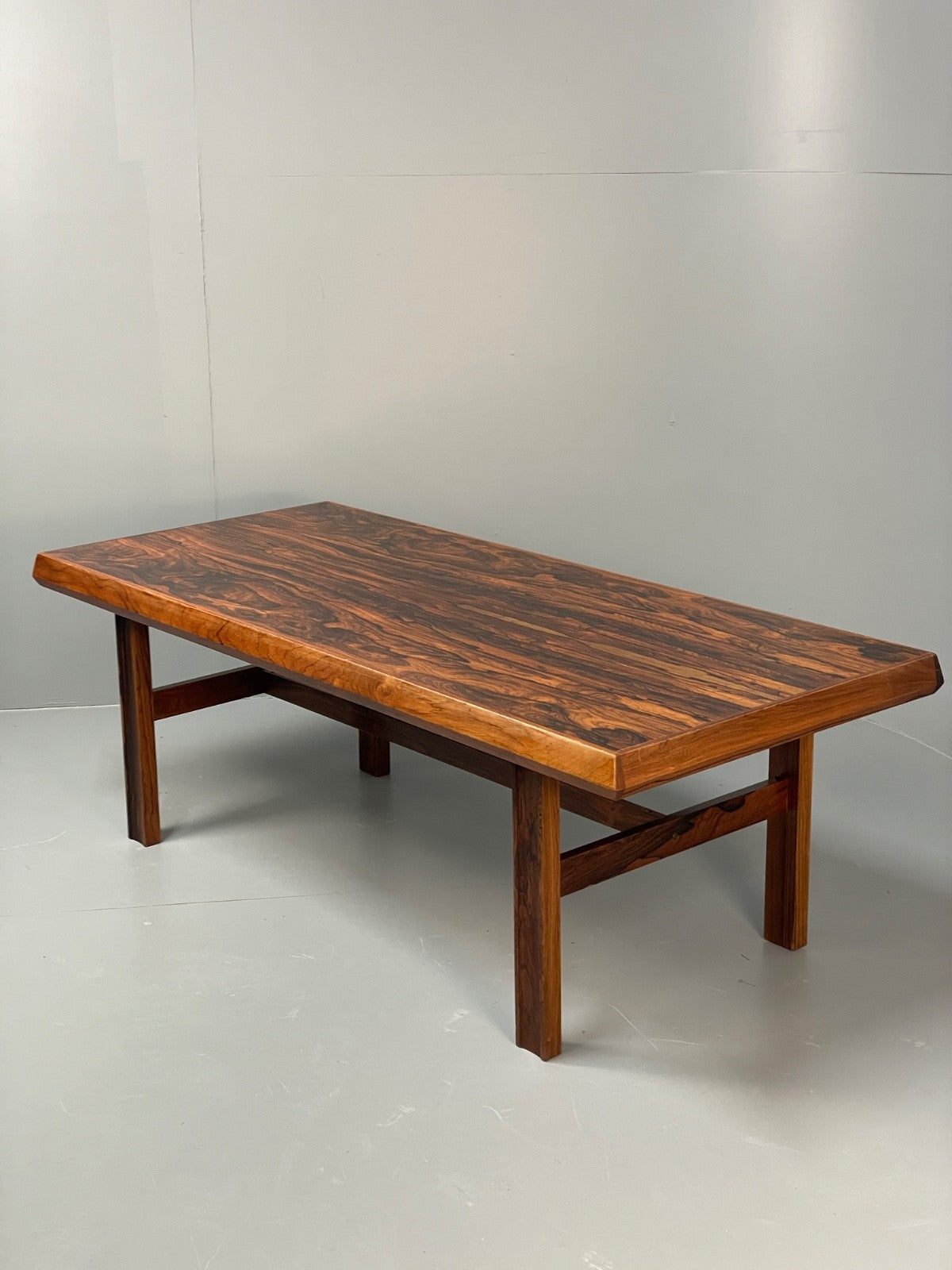 Vintage Danish Coffee Table - 1960s Mid Century Shaped Solid Legs EB11182 MWOO11