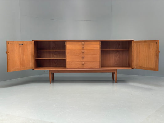 Vintage Scandart Elm Sideboard 1960s Mid Century Drawers Shelving EB9812 MWOO - UKDK FURNITURE