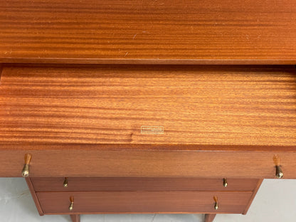 Vintage Austinsuite Chest Of Drawers Walnut Brass Handles 1960s EB10677 MWOO13