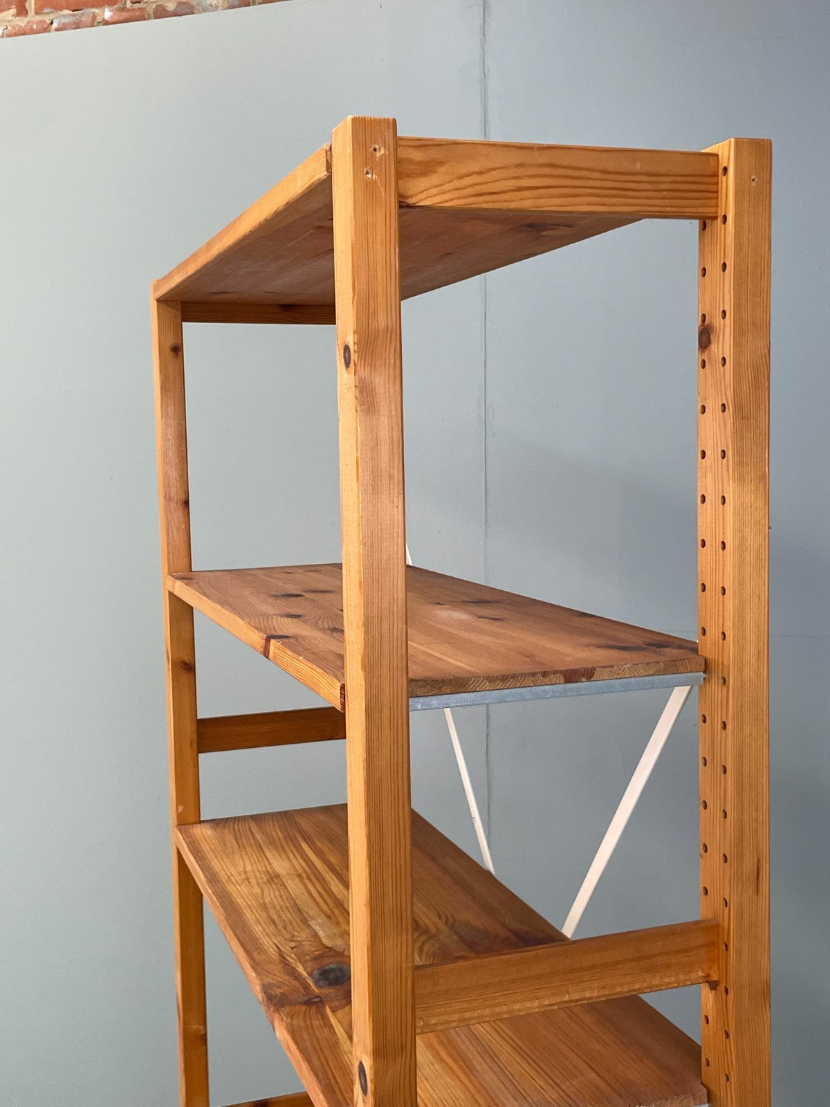 Pine Open Shelving Unit Adjustable Retro Scandi Solid EB11783 MWOO7
