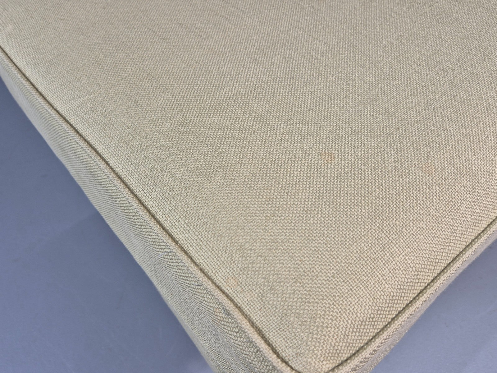 Mid Century Footstool Danish Vintage Green Wool Teak Frame 1970s EB11034 MFOO6