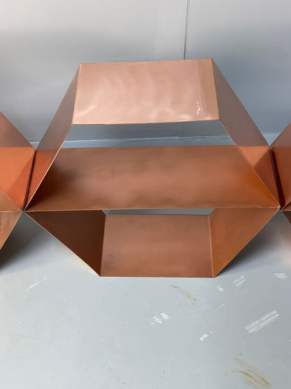 Hexagonal Wall Shelving Rose Gold Modern Metal EB10592 MWOO22