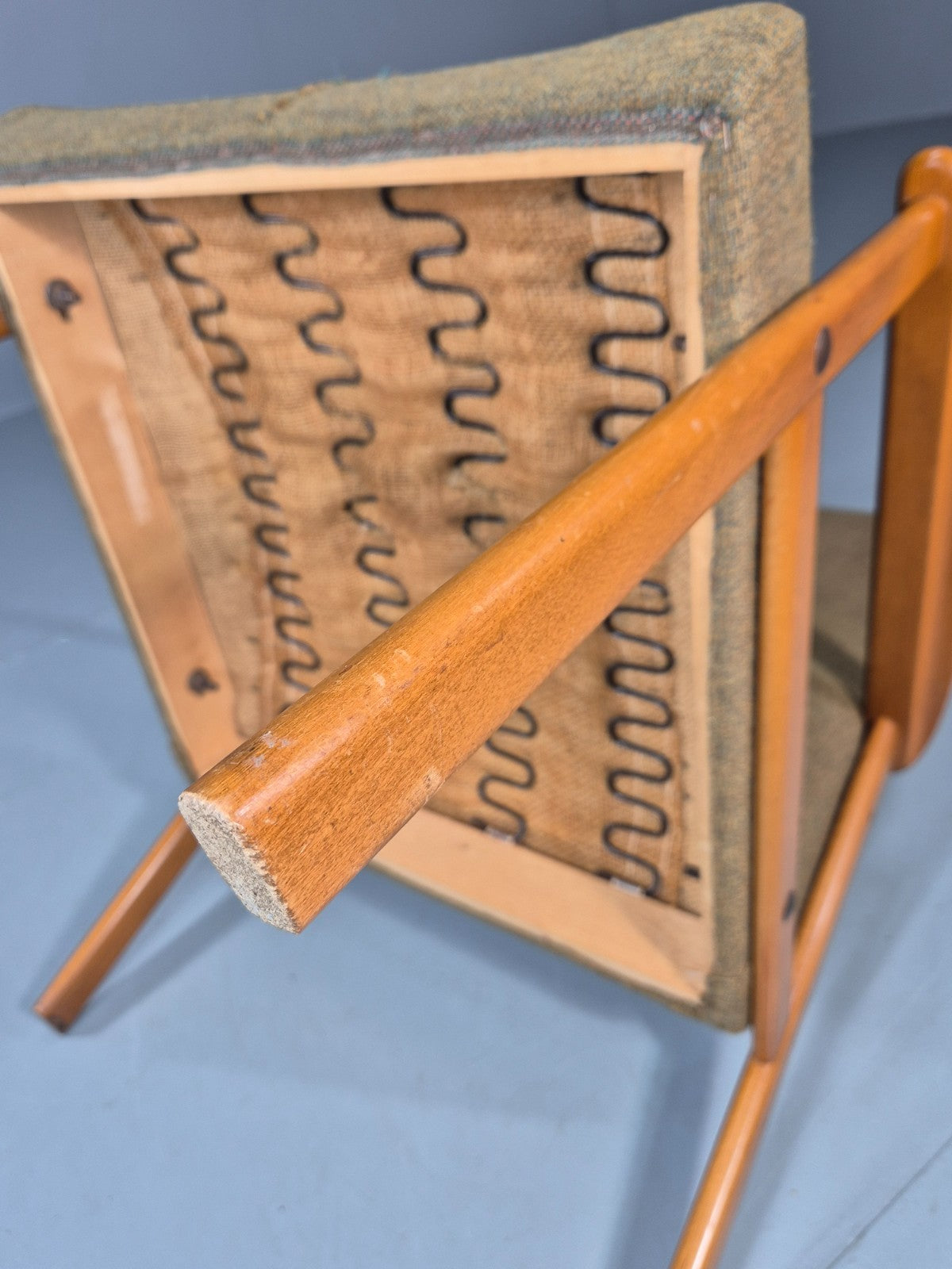 Vintage Lounge Chair Danish Mid Century Retro Beech Frame 1960s EB11294 MNOR13