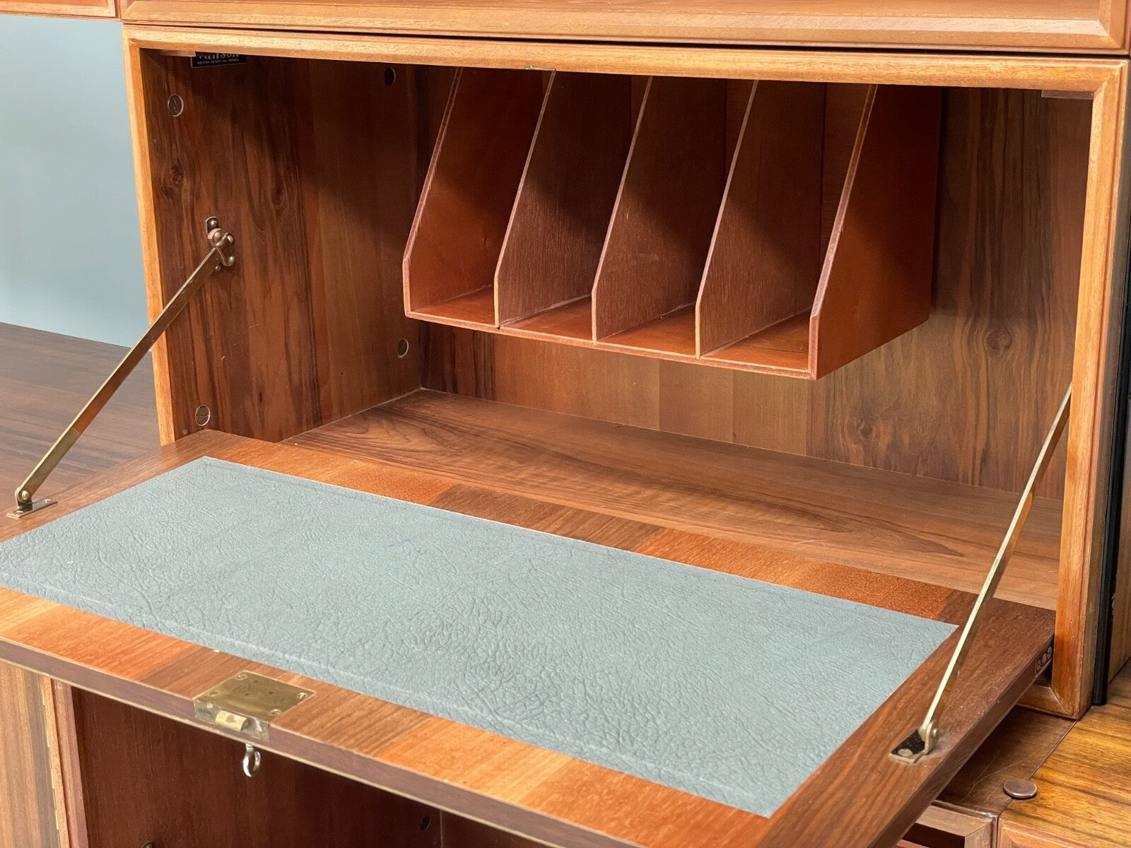 Mid Century Modular Wall Unit By Vanson Walnut 1950s Vintage EB9734 MWOO - UKDK FURNITURE