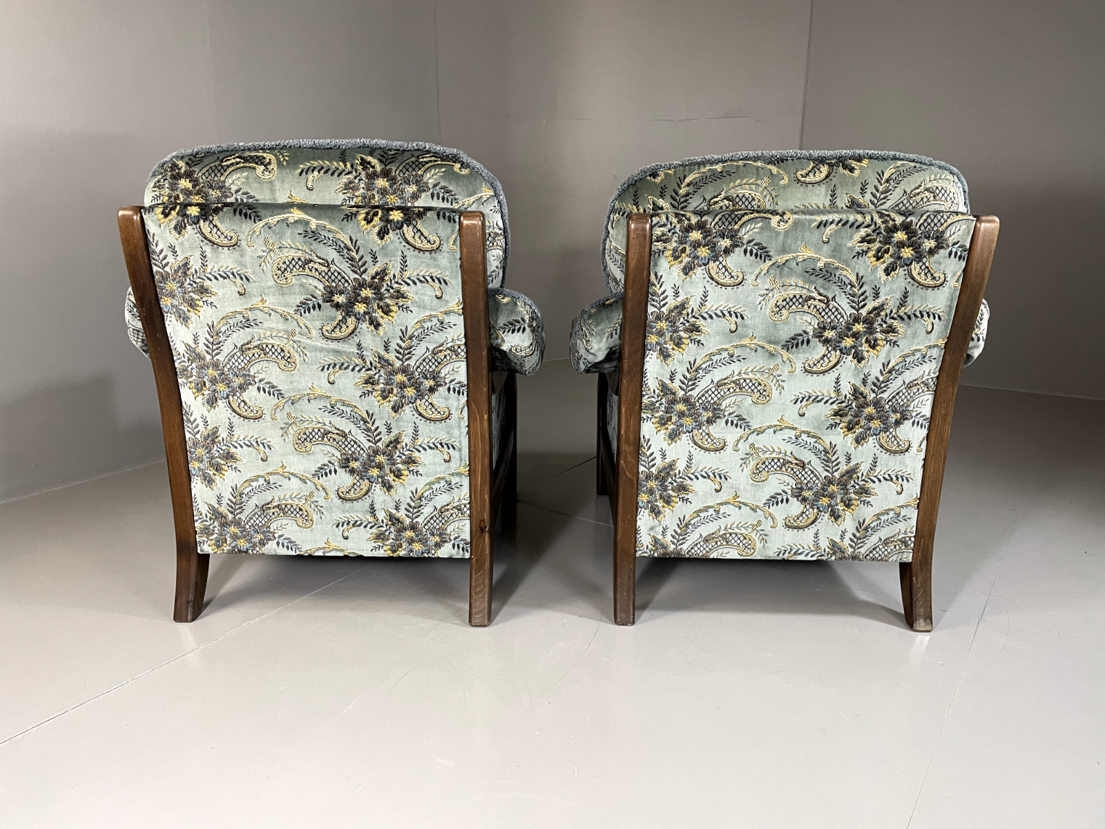 EB5517 A Pair Vintage Danish 1970s Floral Lounge Chairs, Kitsch, Retro, VCLO - UKDK FURNITURE