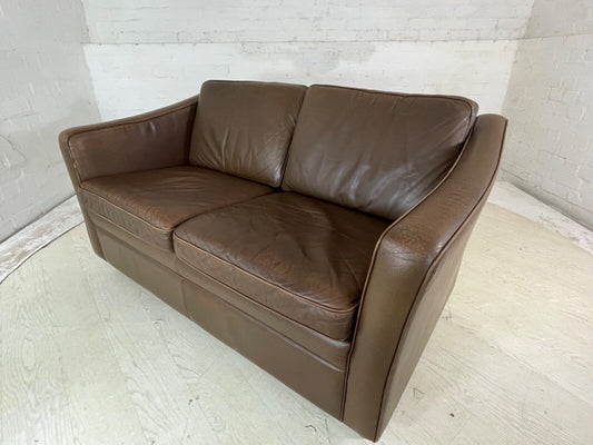 Vintage Danish Leather Two Seat Sofa 1970s Retro Thams Style EB4087 M2SS - UKDK FURNITURE