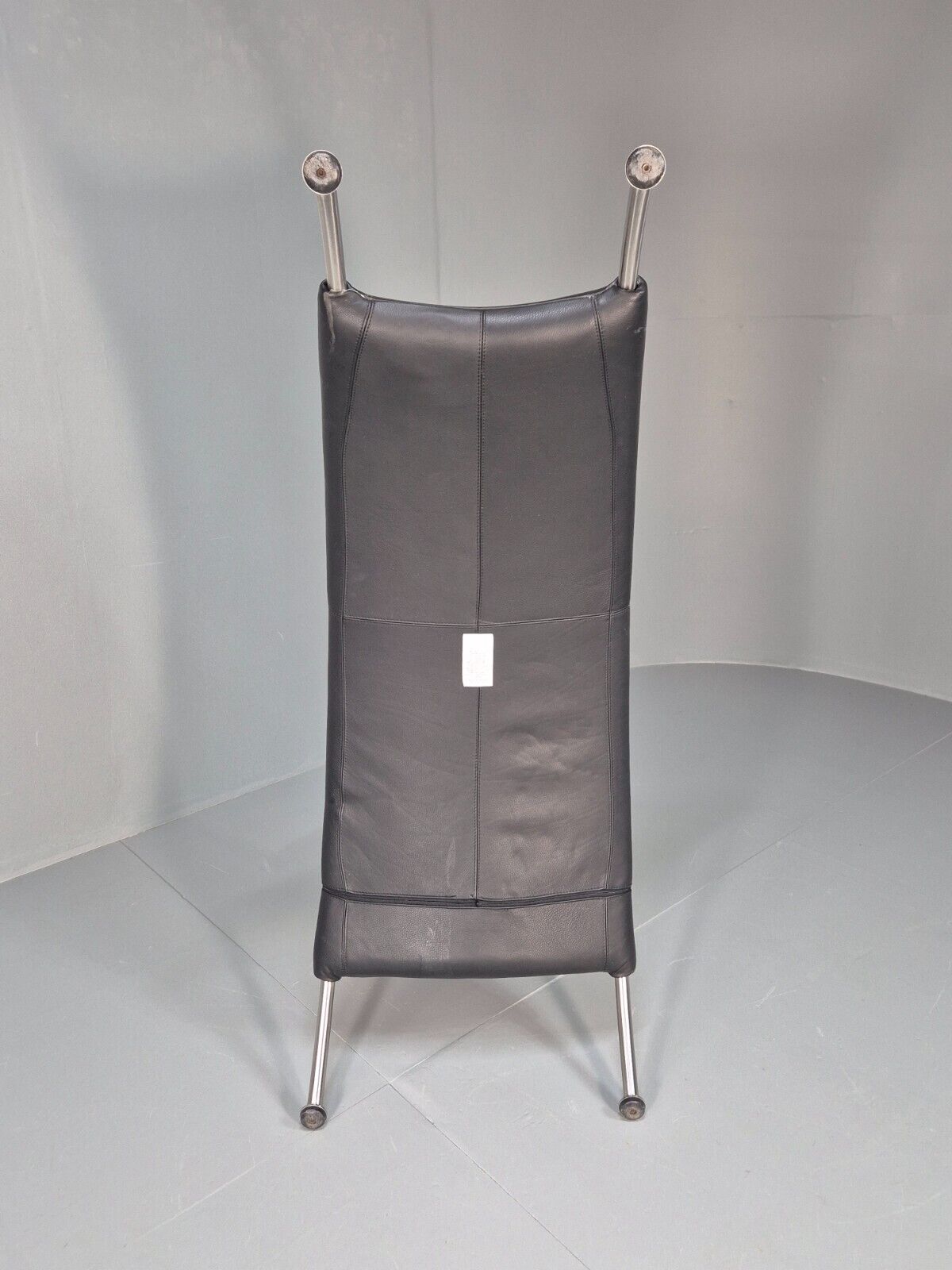 Vintage Chaise Daybed Black Leather Chrome Modern Design Retro Siren EB8911 M4SS - UKDK FURNITURE