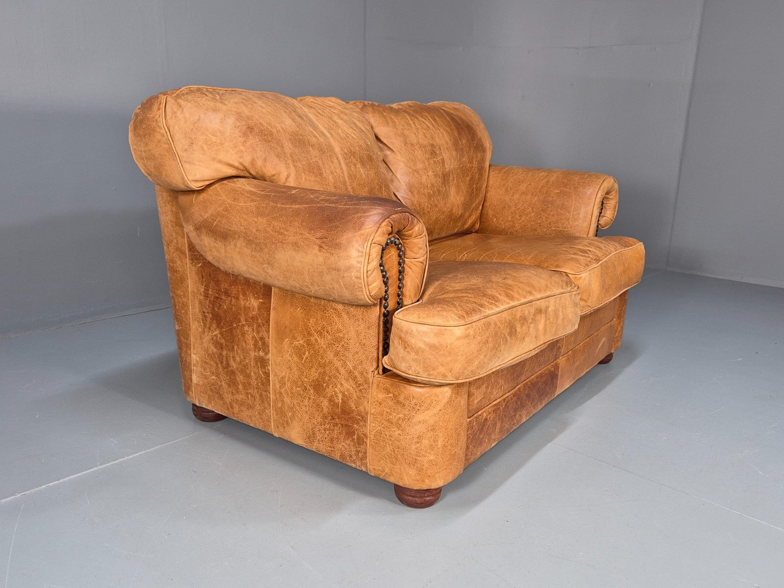 Leather Two Seat Cottage Settee Vintage Danish Quality 1990s  EB10637 M2SS8