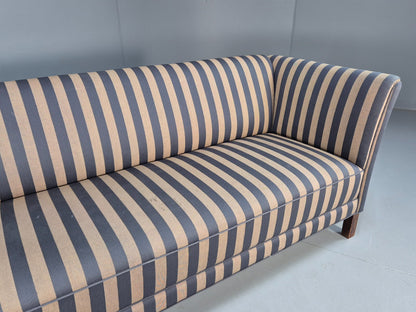 Vintage Danish 1950s Striped Sofa Mid Century Modern Shape Retro EB9559 M3SS - UKDK FURNITURE