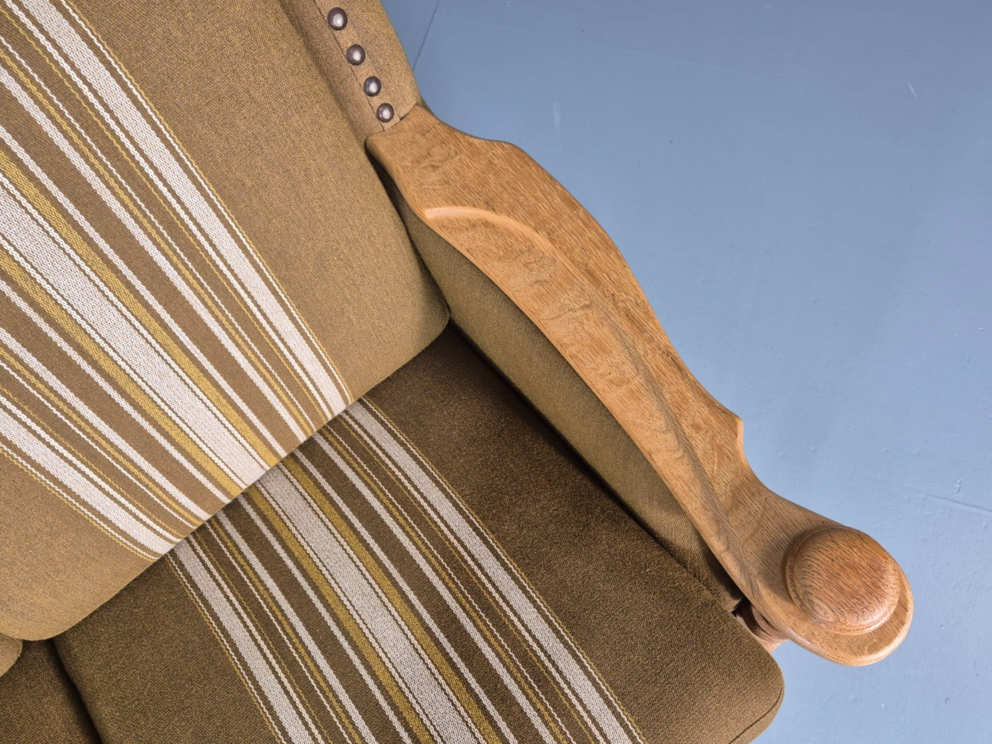 Vintage Danish Three Seater Settee Kjaernulf Style Oak Frame EB11313 M3SS9