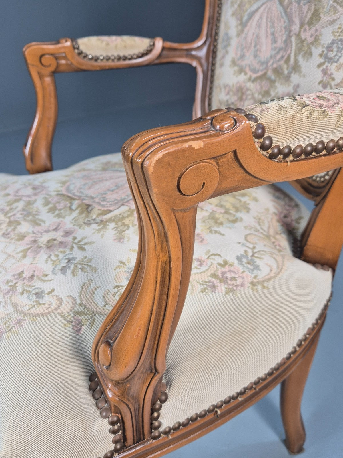 Vintage Rococo Lounge Chair 1960s Danish Retro Repro EB10734 VCLO11