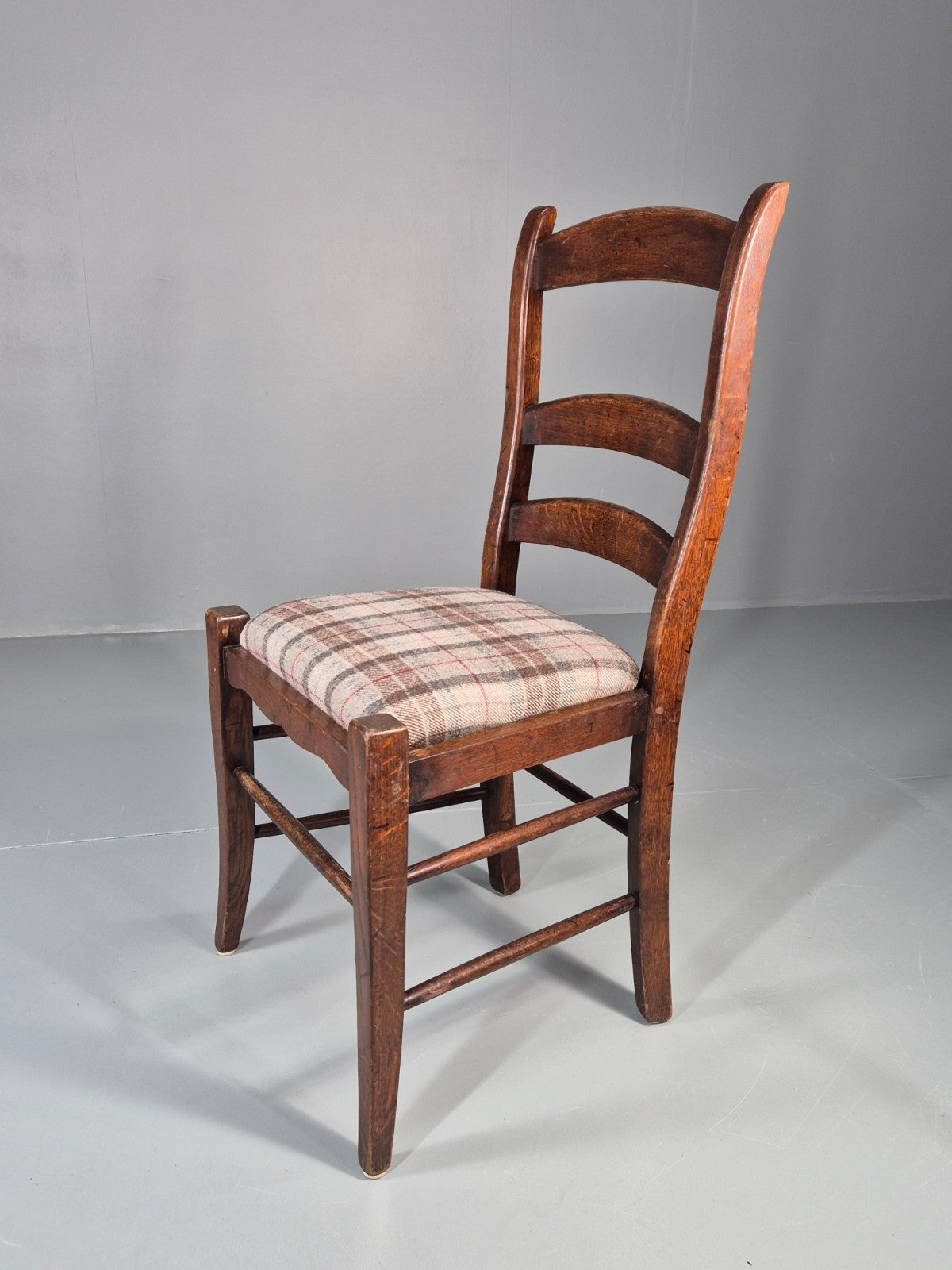 5 Hardwood Dining Chairs Modern Shaker Style Tartan Seats  EB11173 VDIN5