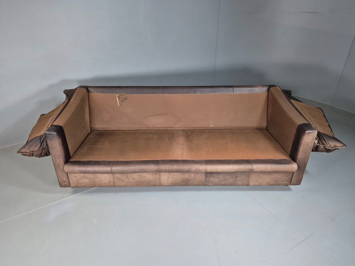 Vintage Danish 3 Seat Sofa Brown Leather 1980s Retro EB7506 M2SS - UKDK FURNITURE
