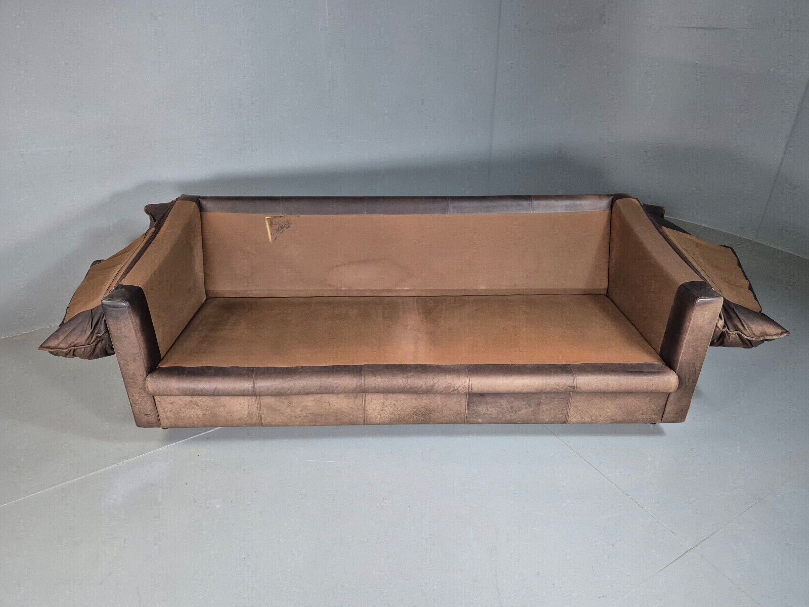 Vintage Danish 3 Seat Sofa Brown Leather 1980s Retro EB7506 M2SS - UKDK FURNITURE
