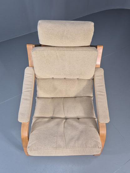 Vintage Danish Bentwood Lounge Chair Cantilever Design 1970s Retro EB11373 MBEN3