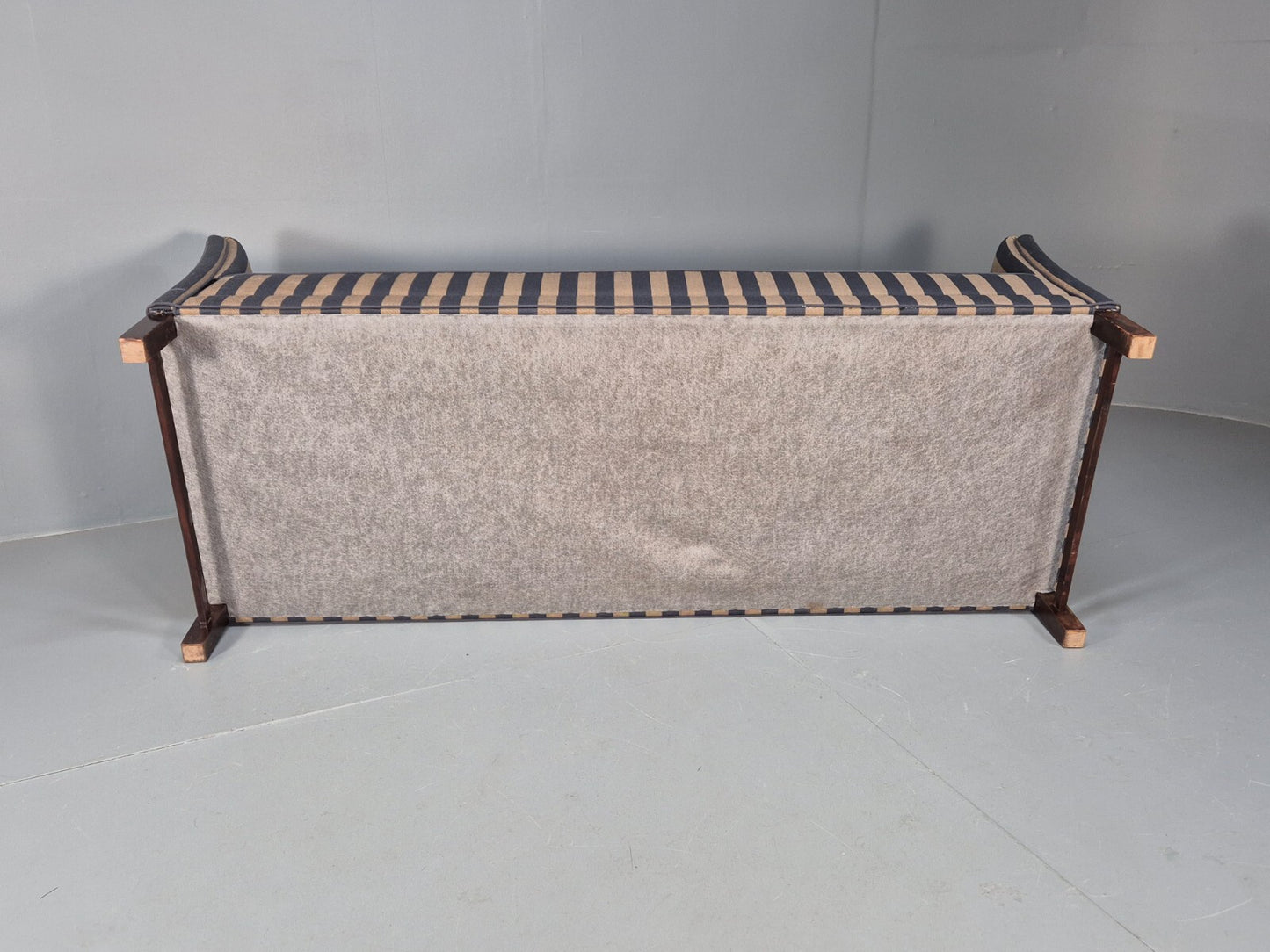 Vintage Danish 1950s Striped Sofa Mid Century Modern Shape Retro EB9559 M3SS - UKDK FURNITURE