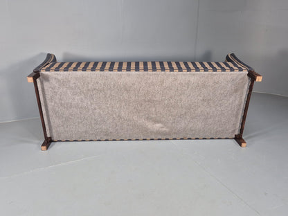 Vintage Danish 1950s Striped Sofa Mid Century Modern Shape Retro EB9559 M3SS - UKDK FURNITURE