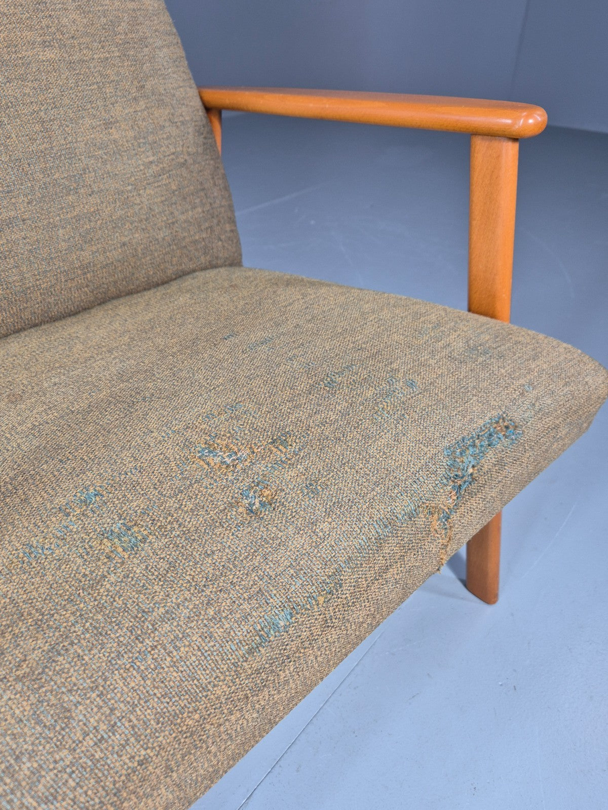 Vintage Lounge Chair Danish Mid Century Retro Beech Frame 1960s EB11294 MNOR15