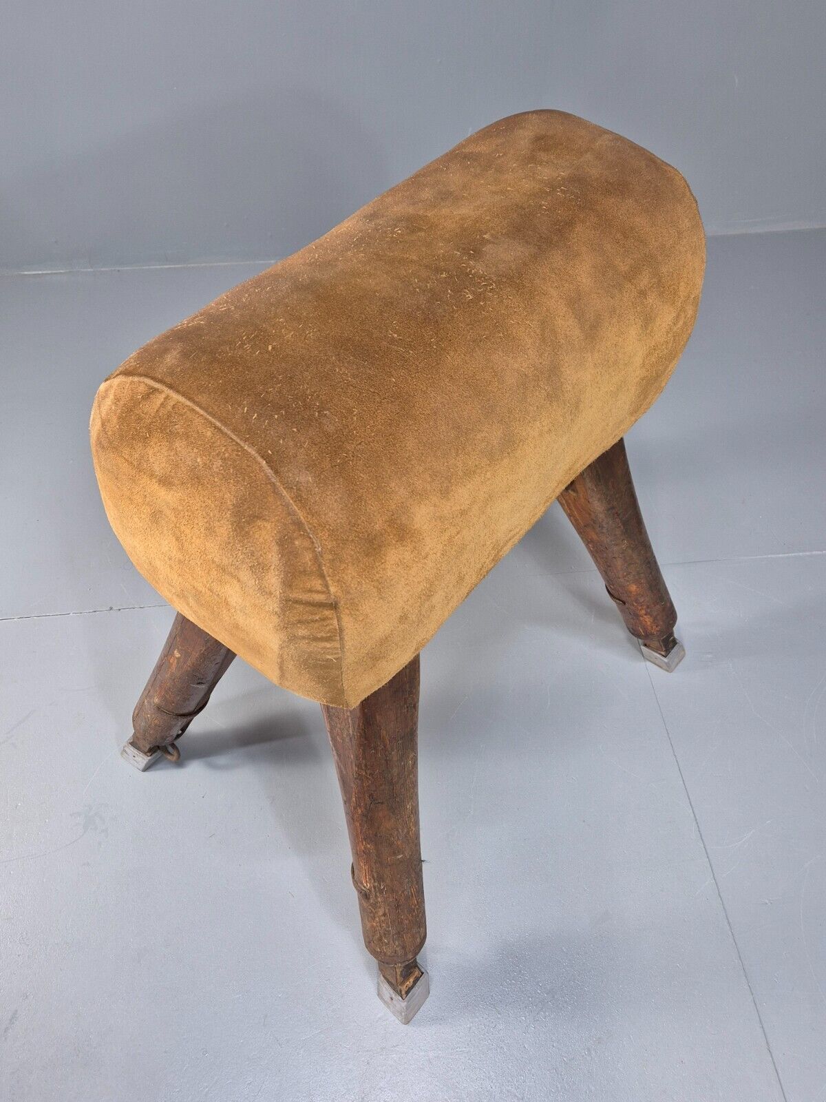 Vintage Pommel Horse 1950s Suede Pine Industrial Retro EB8863 VWOO - UKDK FURNITURE