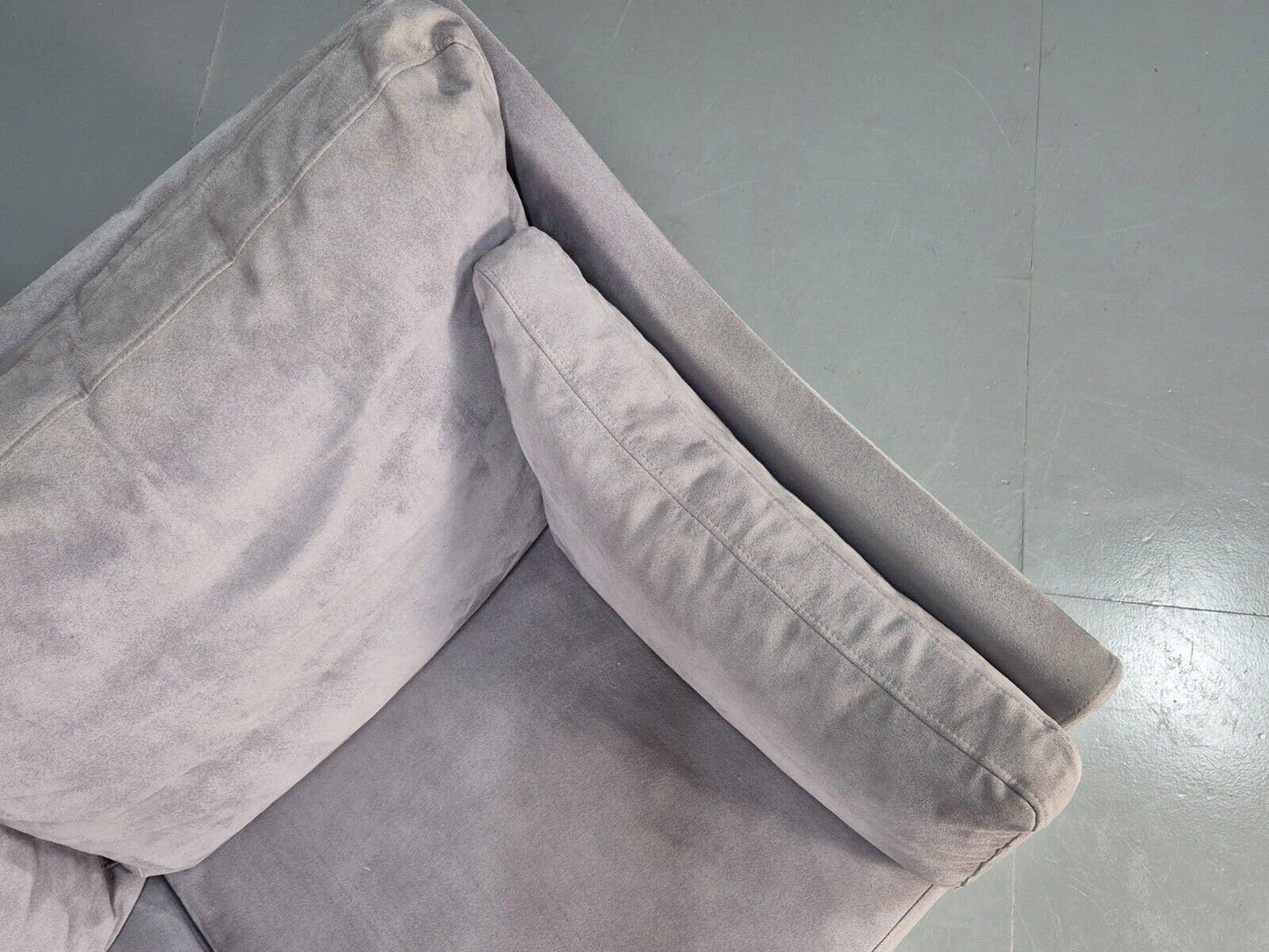Vintage Danish 2 Seat Sofa Lilac Faux Suede 1980s Retro MCM EB3236 M2SS - UKDK FURNITURE