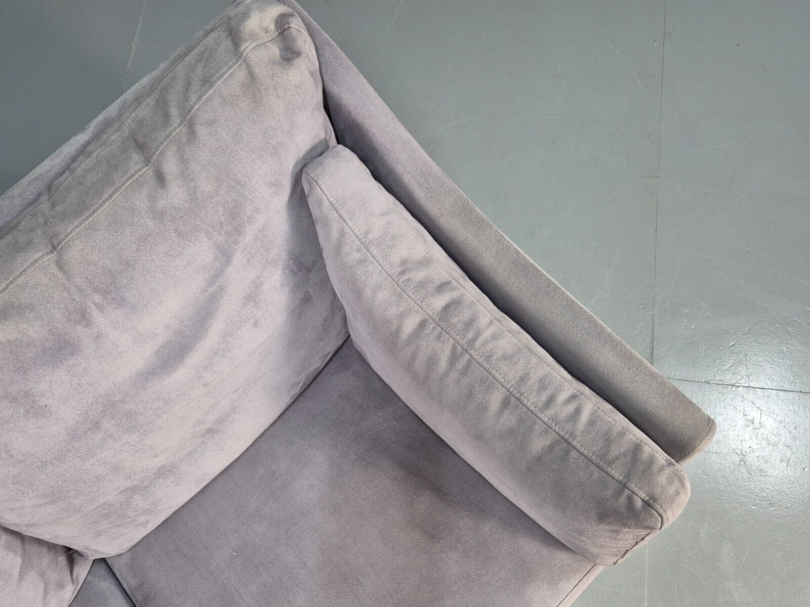 Vintage Danish 2 Seat Sofa Lilac Faux Suede 1980s Retro MCM EB3236 M2SS - UKDK FURNITURE