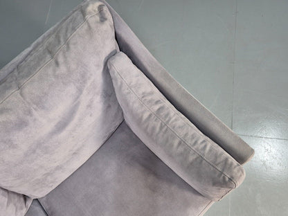 Vintage Danish 2 Seat Sofa Lilac Faux Suede 1980s Retro MCM EB3236 M2SS - UKDK FURNITURE