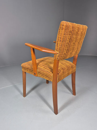 1960s Danish Teak Desk Chair Orange Wool Retro Mid Century  EB10779 MNOR9