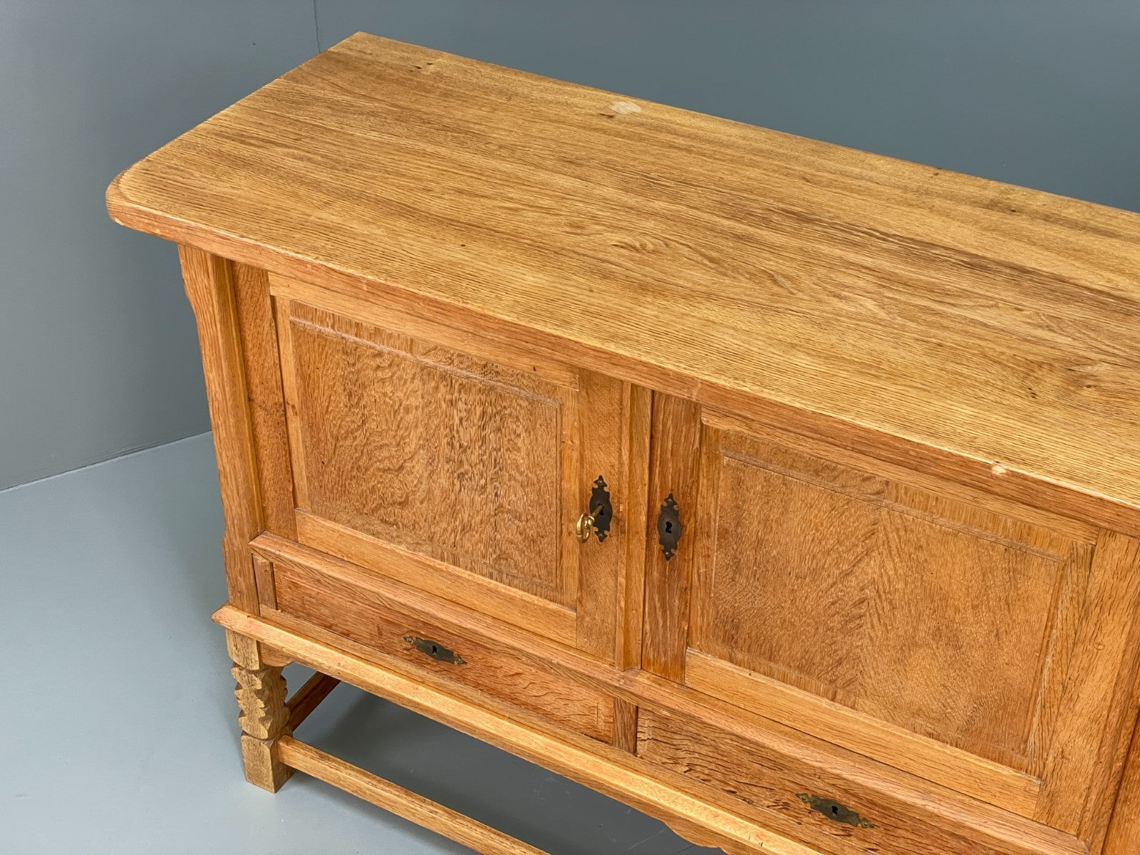 Vintage Solid Oak Sideboard - Henning Kjaernulf Style Danish 1970s EB10826 MWOO6