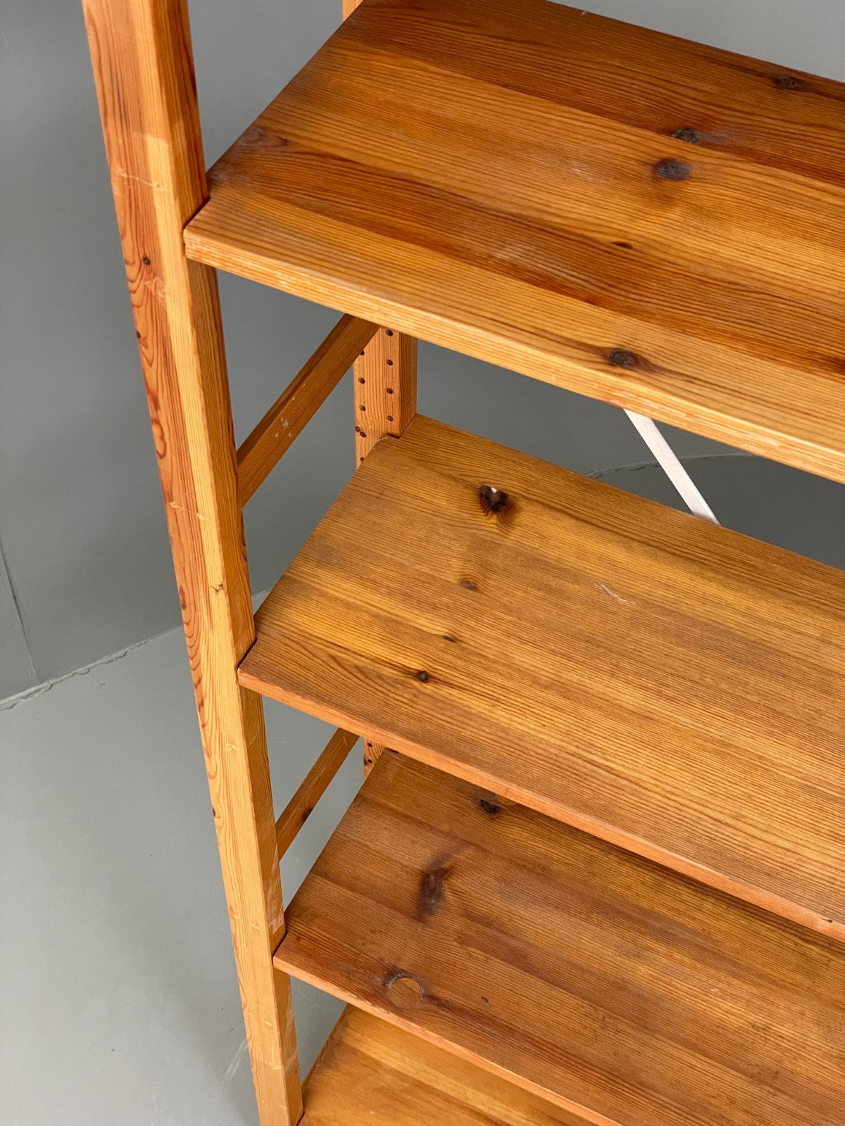 Pine Open Shelving Unit Adjustable Retro Scandi Solid EB11782 MWOO8