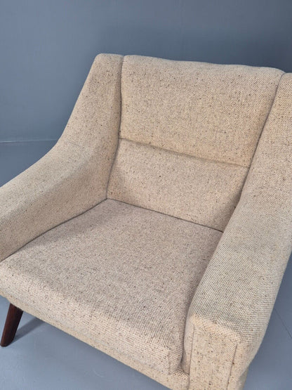 Midcentury Danish Arm Chair Oatmeal Wool Fabric Vintage Seating EB8880 MNOR - UKDK FURNITURE