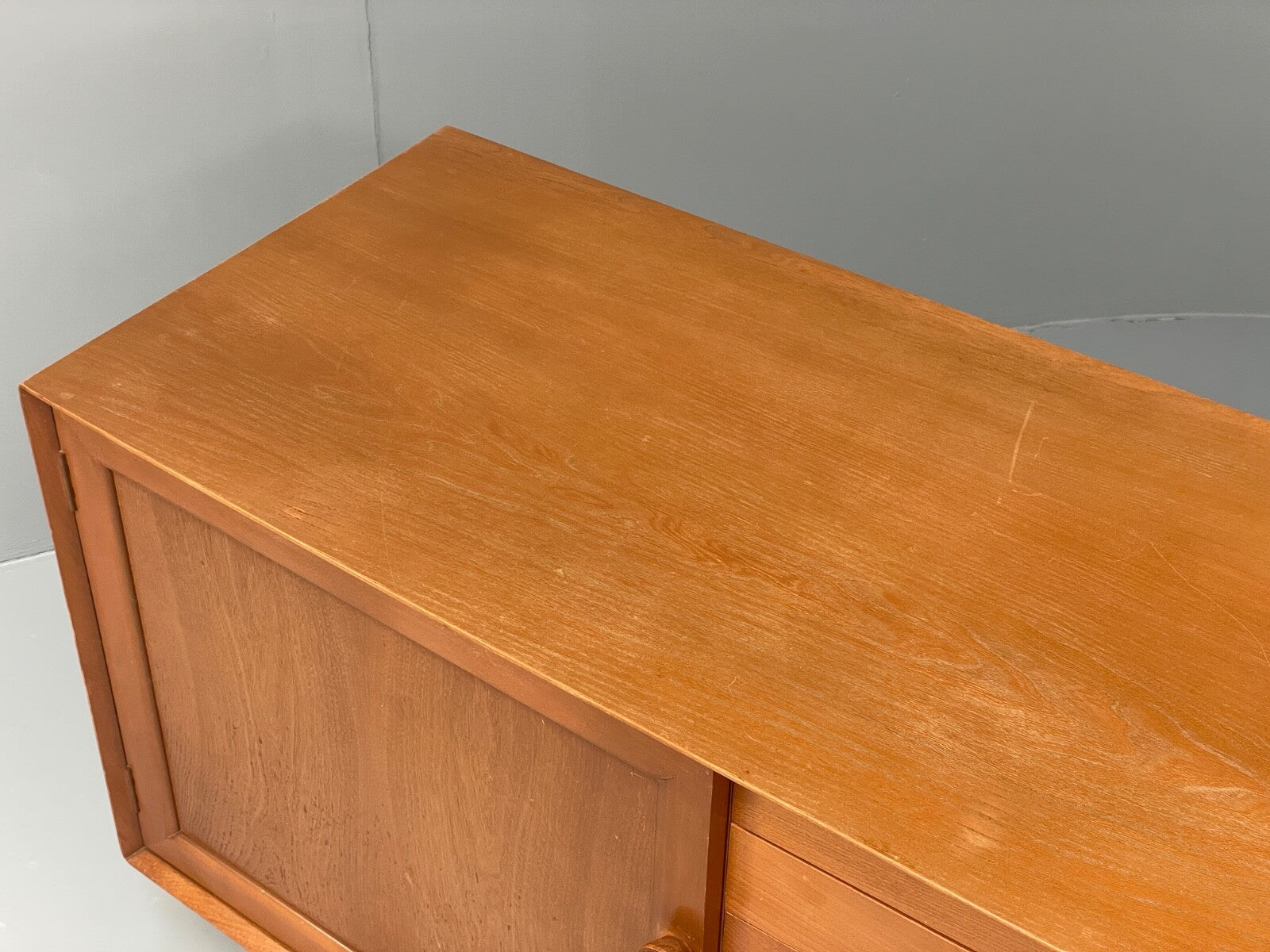 Vintage Scandart Elm Sideboard 1960s Mid Century Drawers Shelving EB9812 MWOO - UKDK FURNITURE