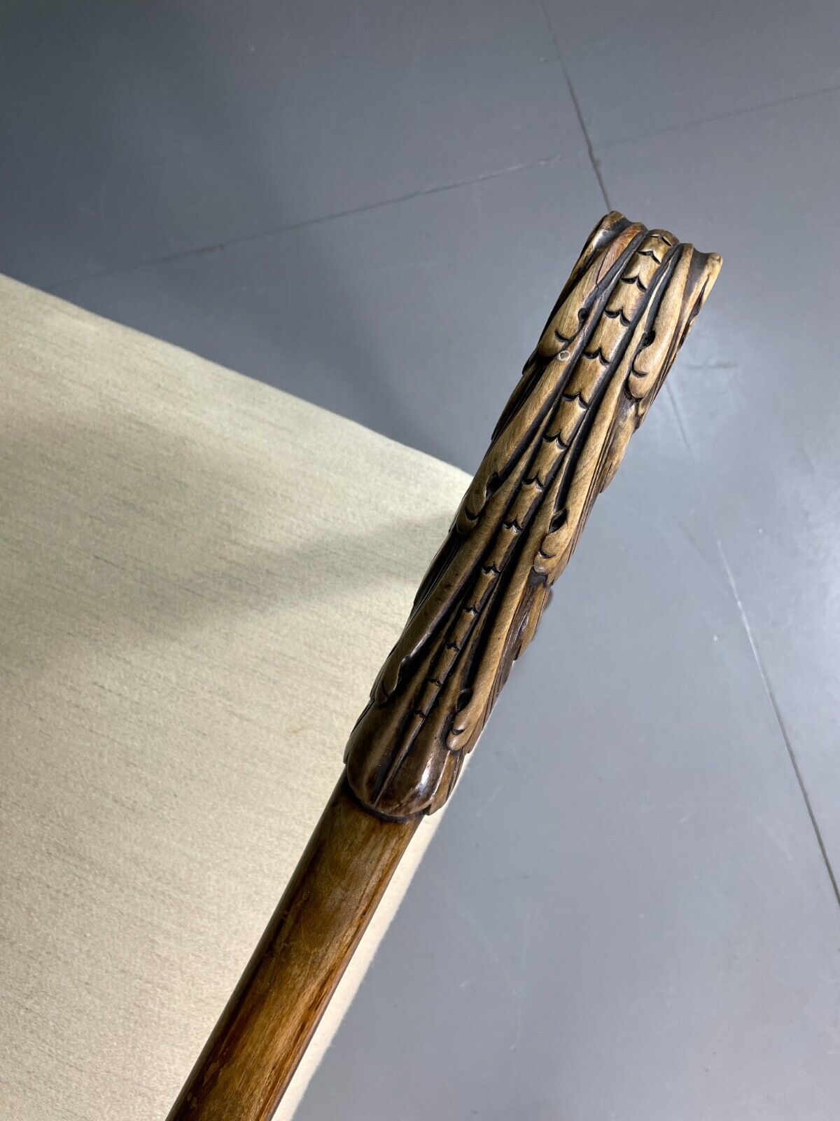 Vintage Danish Lounge Chair Cream Cotton Oak Frame Antique Style EB6917 VNOR - UKDK FURNITURE