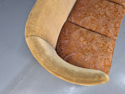 Vintage Danish Banana Sofa Gold Velour Carved Legs 1920s Antique Eb8055 V3SS14