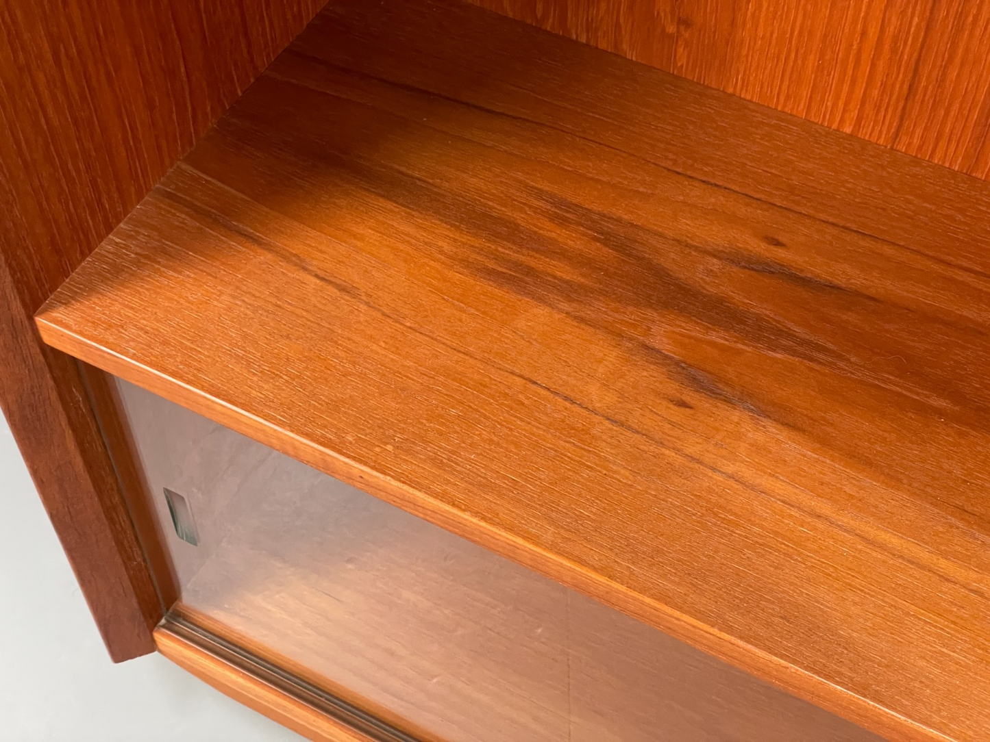 Vintage Danish Teak Bookcase By Svend Aage Rasmussen Glass Doors EB10942 MWOO8