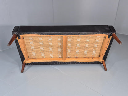 Vintage 1960s Two Seater Leather Sofa Retro Mid Century Danish EB11379 M2SS11