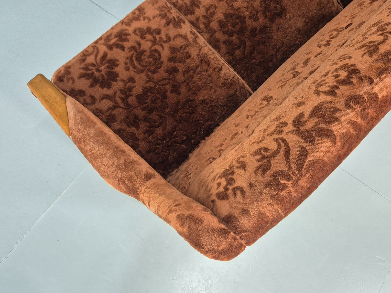 Vintage Three Seater Sofa Lani Sweden 1960s Retro Brown Floral MCM EB11080 M3SS19