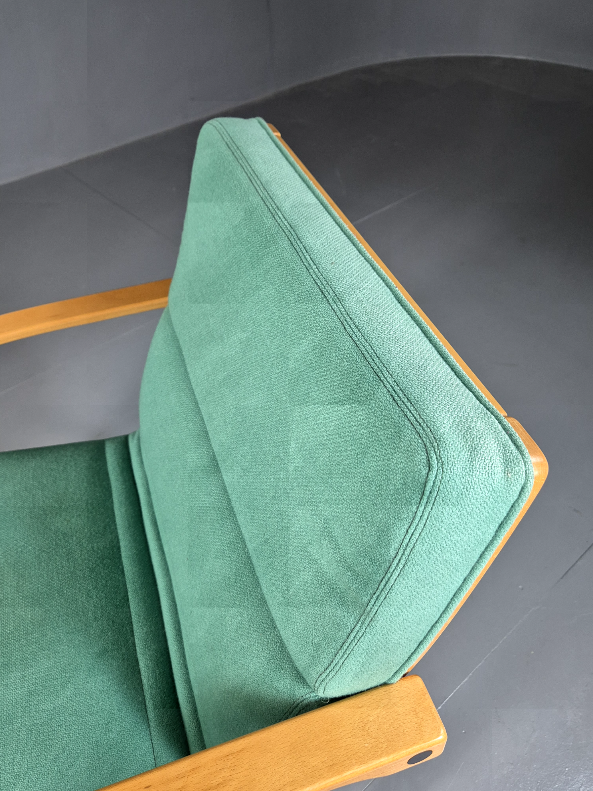 Vintage Danish Lounge Chair Mint Wool Bentwood 1980s Retro EB7217 MBEN13