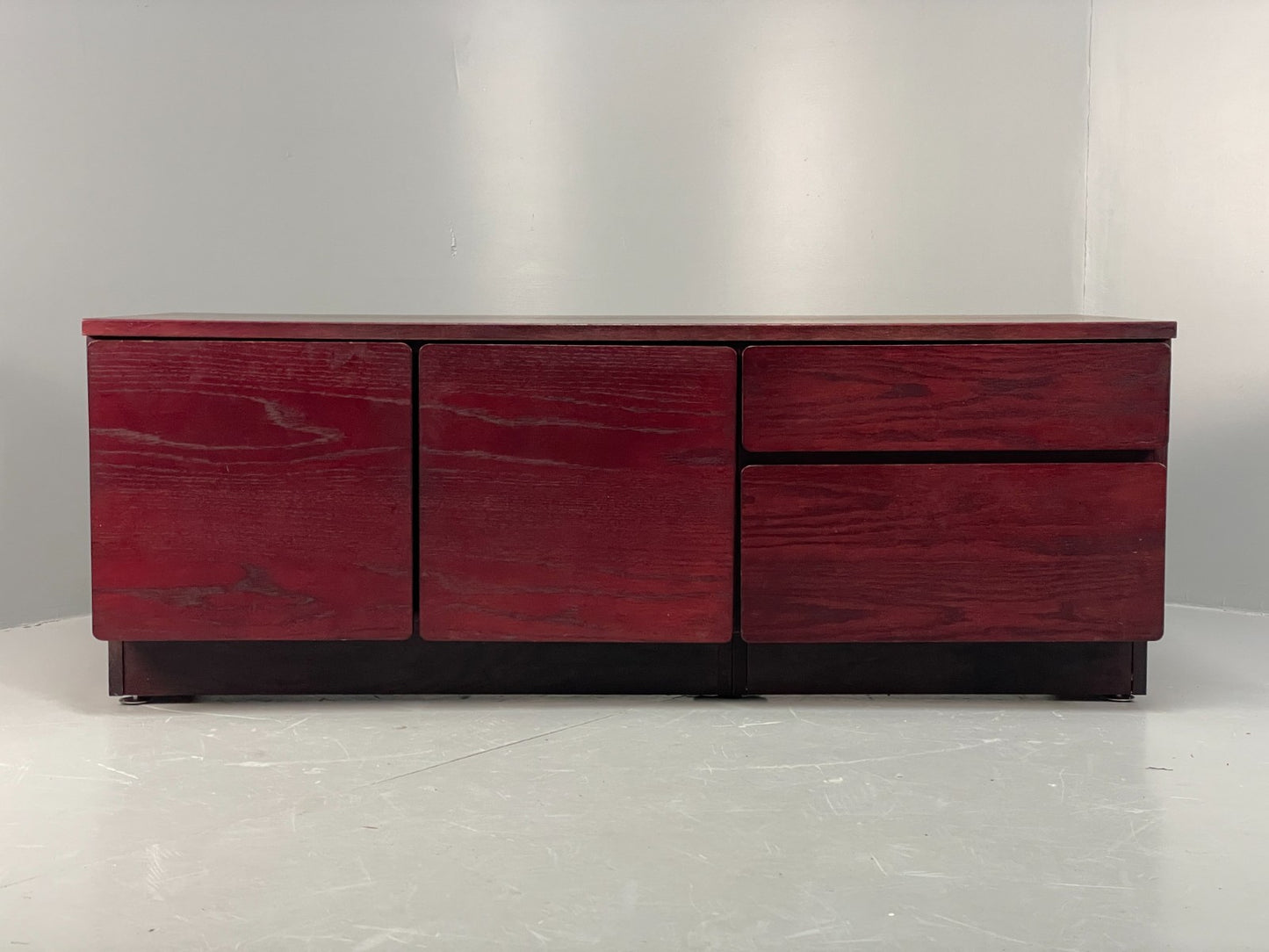Vintage Low Oak Sideboard Drawers Beaver & Tapley 1980s Tv Unit EB11540 MWOO0