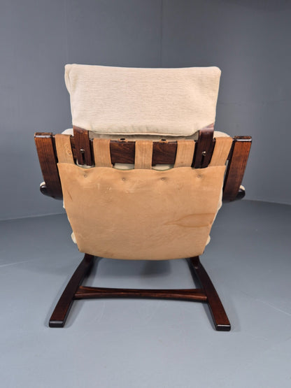 Vintage Danish Bentwood Lounge Chair Cantilever Design 1970s Retro EB11329 MBEN10