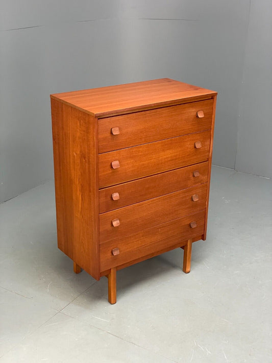Vintage Teak Chest Of Drawers By Symbol Retro Handles EB9120 MWOO - UKDK FURNITURE