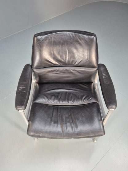 Roder Sohne Leather and Aluminium Boardroom Chair 1960s Retro MCM EB10644 MNOR2
