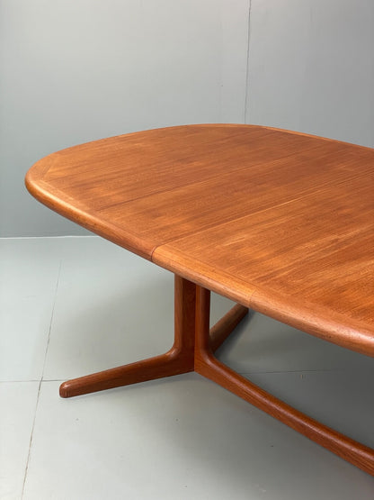 Teak Extending Dining Table Oval Vintage Danish Edvard Valentinsen EB9753 MWOO - UKDK FURNITURE