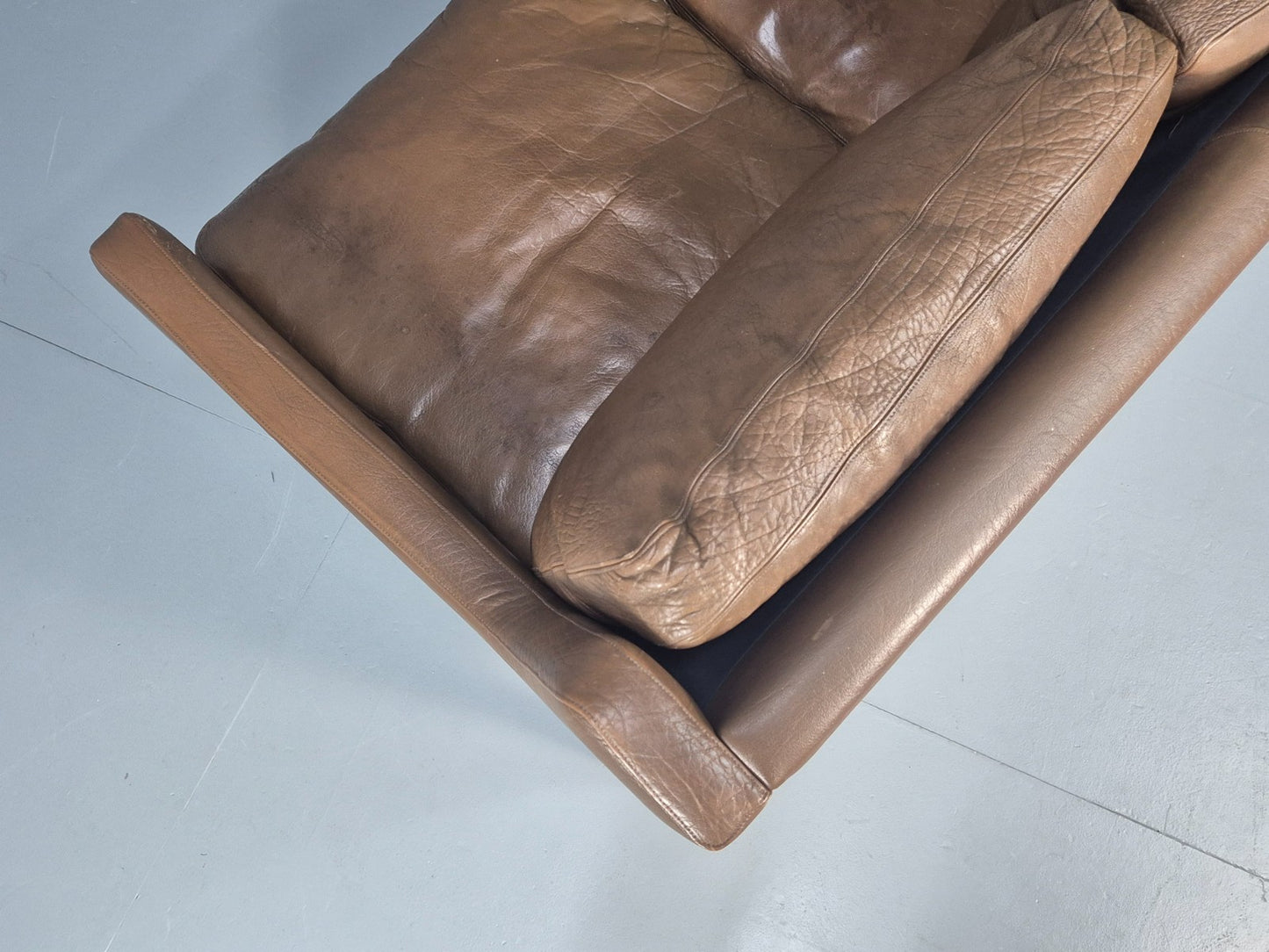 1970s Three Seater Danish Settee Vintage Mogensen Style Leather MCM EB10634 M3SS20