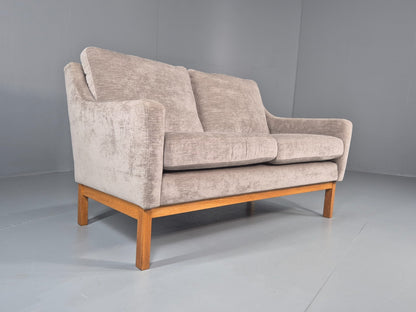 Vintage Mid Century 2 Seat Sofa New upholstery Oak base 1970s Retro EB11822 M2SS1