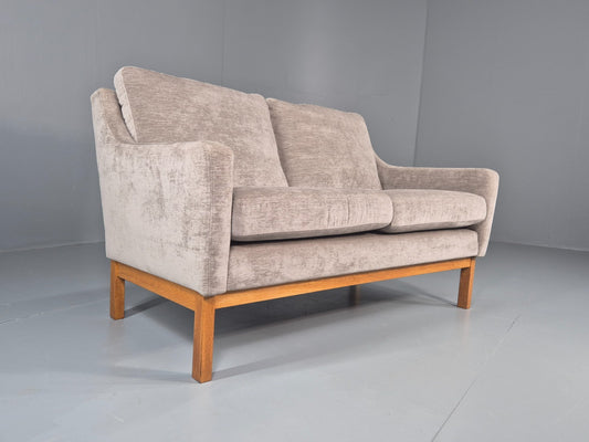 Vintage Mid Century 2 Seat Sofa New upholstery Oak base 1970s Retro EB11822 M2SS1