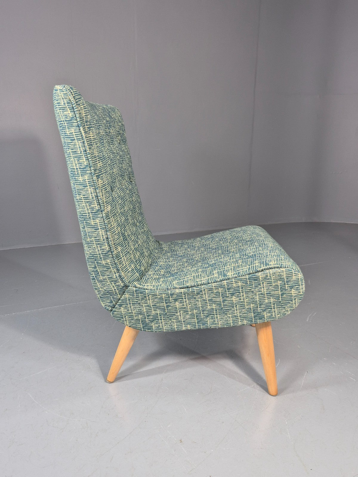 Vintage Swedish Retro Chair Newly Upholstered Hobby Chair Drawer EB11084 MNOR8