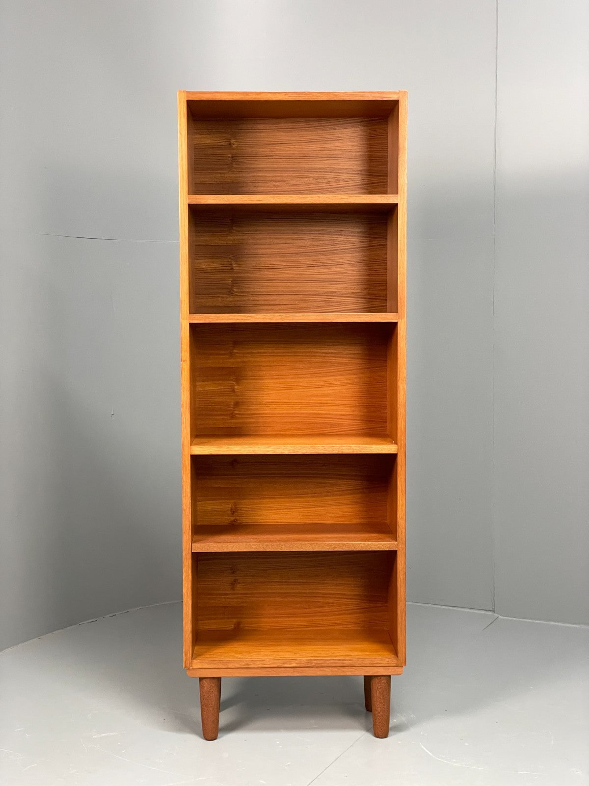 Vintage Teak Bookcase 1970s Tall Retro Alcove Shelving Unit EB11441 MWOO0