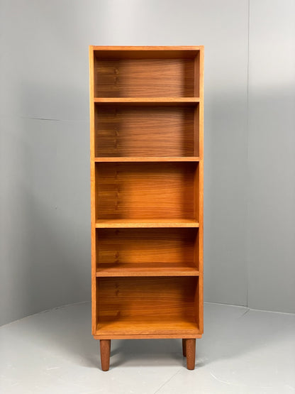 Vintage Teak Bookcase 1970s Tall Retro Alcove Shelving Unit EB11441 MWOO0